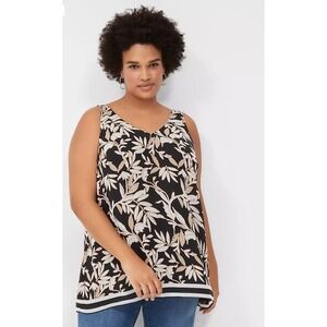 Lane Bryant Swing‎ Tank Top Floral Print Sleeveless V-Neck Plus Size 22 Womens